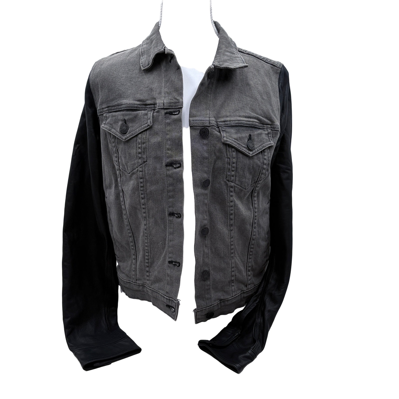 Rag & Bone Denim And Leather Jacket, Size Medium